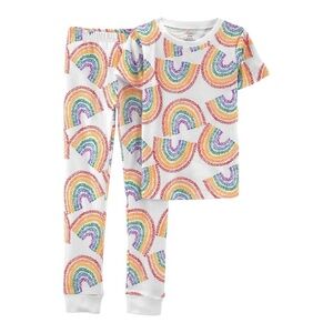 NEW Carter’s Kids Fitted 2 Piece Rainbow Pajama Set